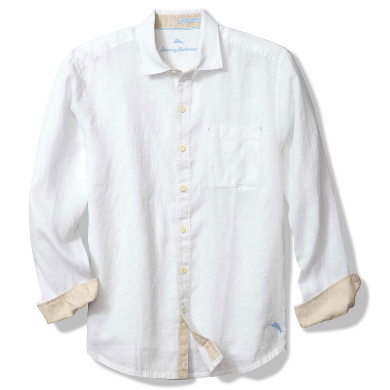 Tommy Bahama Men's Paradise Breezer Long Sleeve Linen Sport Shirt - White*