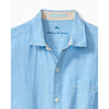 Tommy Bahama Men's Paradise Breezer Short Sleeve Linen Camp Shirt - Glass Bead Blue*