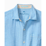 Tommy Bahama Men's Paradise Breezer Short Sleeve Linen Camp Shirt - Glass Bead Blue*