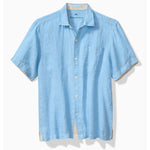 Tommy Bahama Men's Paradise Breezer Short Sleeve Linen Camp Shirt - Glass Bead Blue*