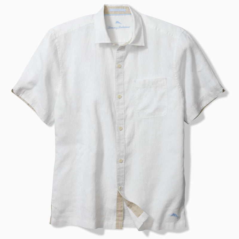 Tommy Bahama Men's Paradise Breezer Short Sleeve Linen Camp Shirt - White*