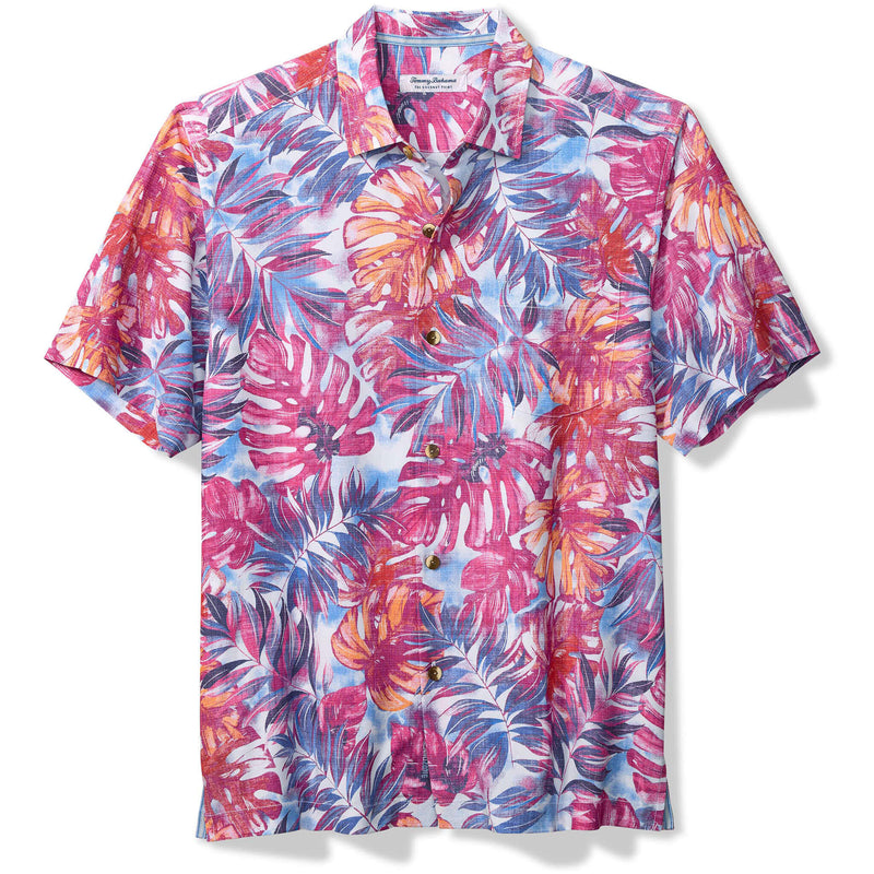 Tommy Bahama Men's IslandZone Coastal Ease Frond Fiesta Camp Shirt - Very Berry