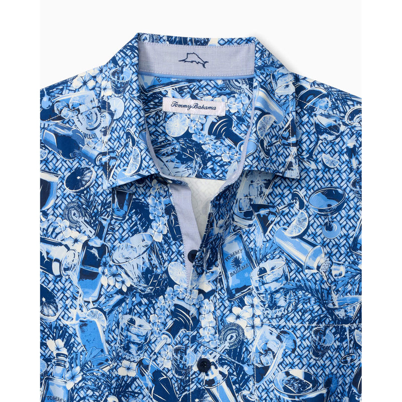Tommy Bahama Men's Island Mixer Silk Camp Shirt - Mountain Bluebell