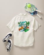 Tommy Bahama Men's Pickleball Happy Hour Embroidered Silk Camp Shirt - Continental