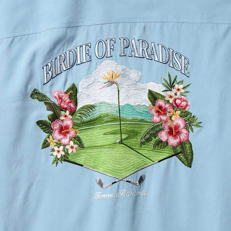 Tommy Bahama Men's Birdie Of Paradise Embroidered Silk Camp Shirt - Blue Jay