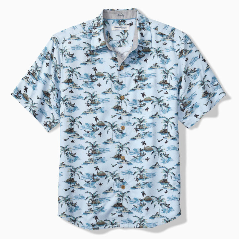 Tommy Bahama Men's Coastal Ease Beachfront Paradise Camp Shirt - Dusty Larkspur