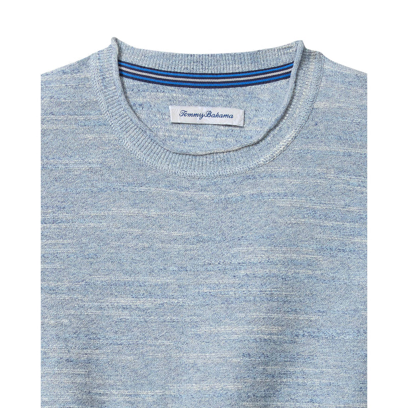 Tommy Bahama Men's Salerno Point Crew Sweater - Denimblau Heather - FINAL SALE