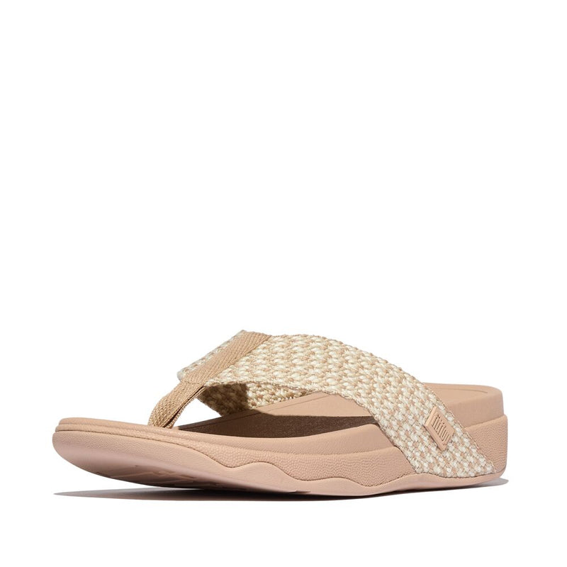 FitFlop Surfa Multi-Tone Webbing Toe-Post Sandals - Classic Beige