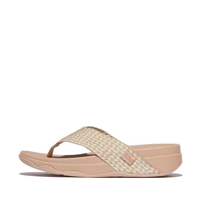 FitFlop Surfa Multi-Tone Webbing Toe-Post Sandals - Classic Beige