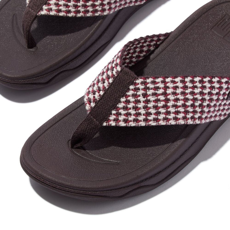 FitFlop Surfa Multi-Tone Webbing Toe-Post Sandals - Plumberry