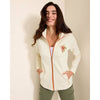 Tommy Bahama Women's Aruba Sunset Blooms Embroidered Full Zip Sweatshirt - Coconut - FINAL SALE