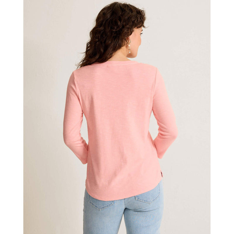 Tommy Bahama Women's Ashby Isles Rib 3/4 Sleeve Scoop T-Shirt - Quartz Pink