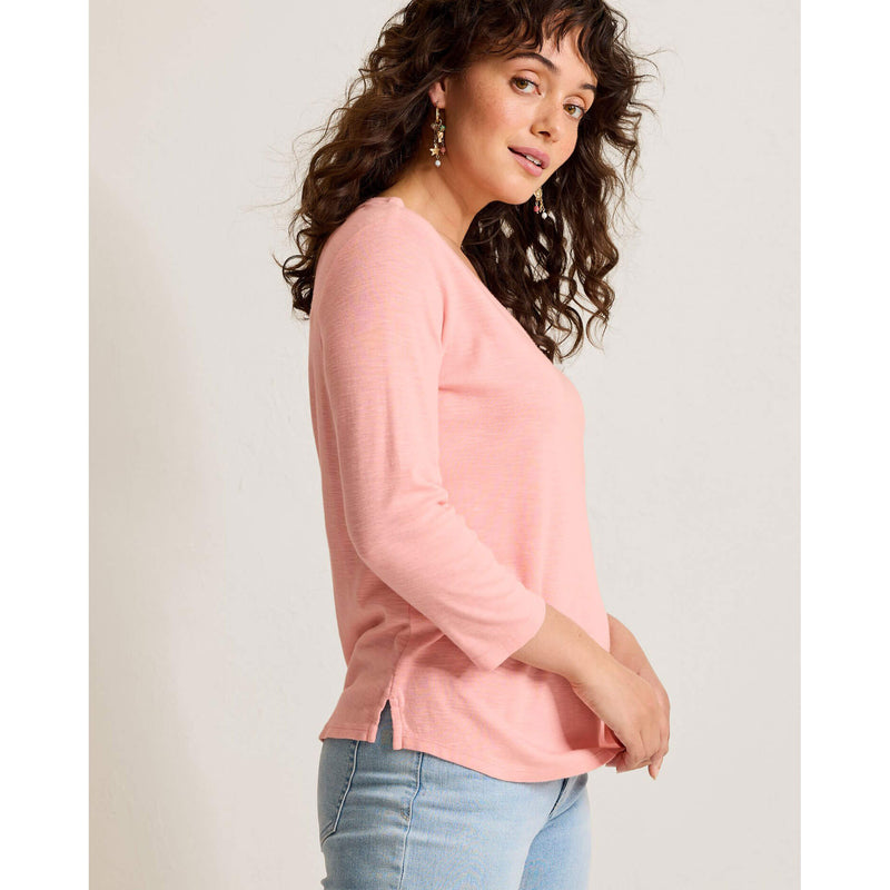Tommy Bahama Women's Ashby Isles Rib 3/4 Sleeve Scoop T-Shirt - Quartz Pink