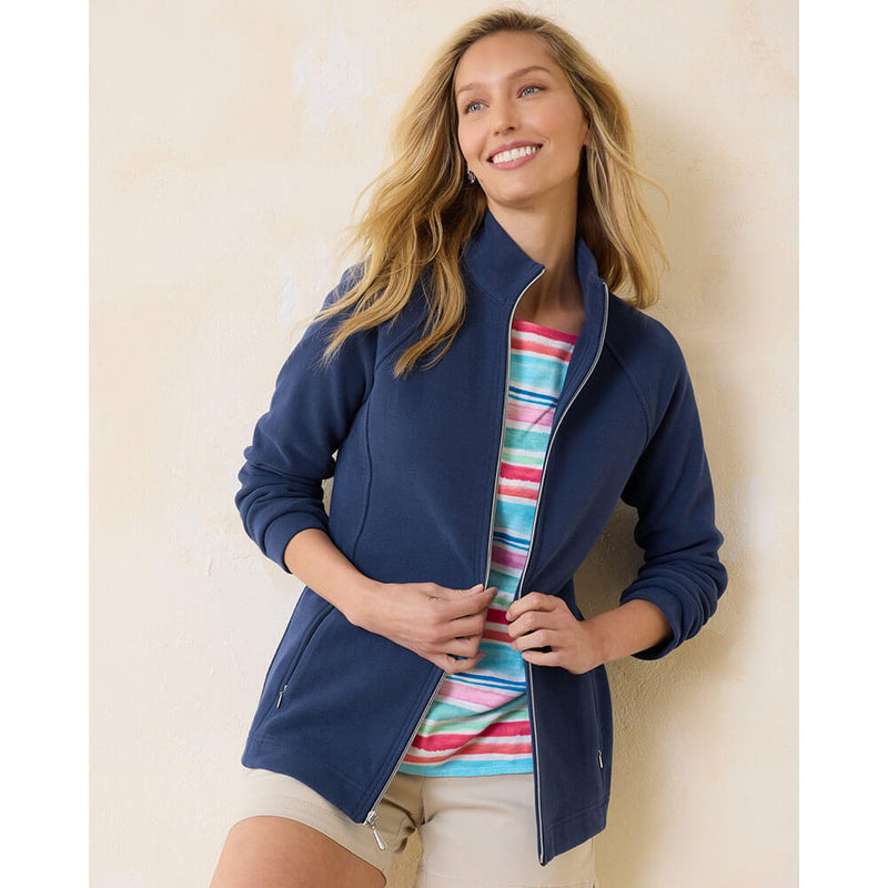 Tommy Bahama Women's New Aruba Full Zip Sweatshirt - Island Navy