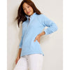 Tommy Bahama Women's New Aruba Half Zip Pullover Sweater - Chambray Blue Heather