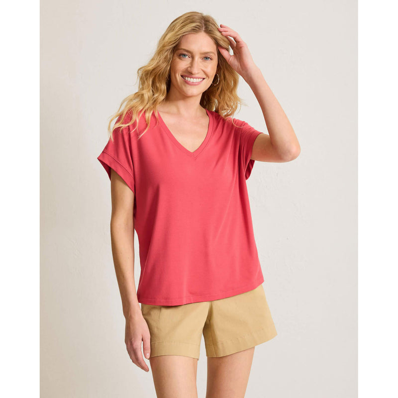 Tommy Bahama Women's Kauai V-Neck Top - Wild Geranium