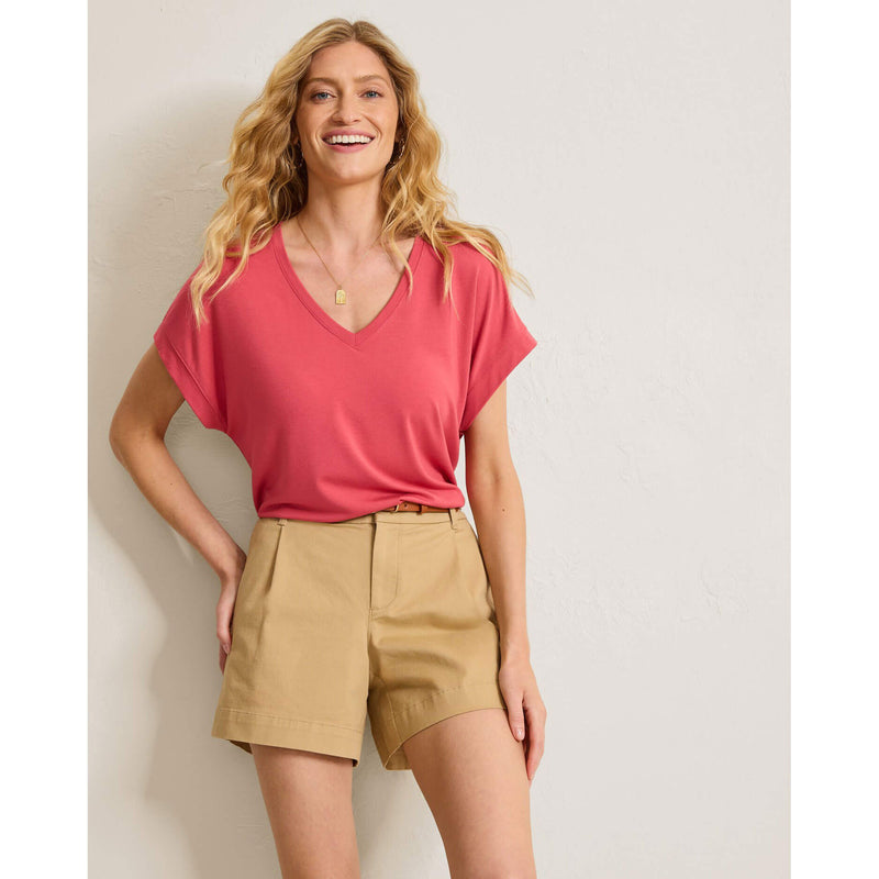 Tommy Bahama Women's Kauai V-Neck Top - Wild Geranium