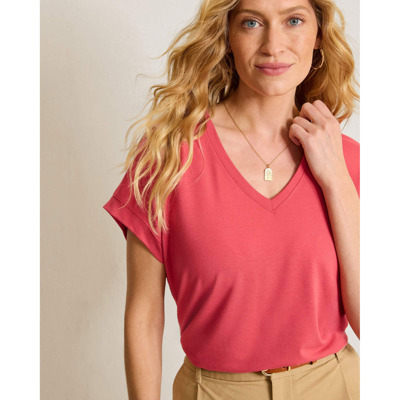 Tommy Bahama Women's Kauai V-Neck Top - Wild Geranium