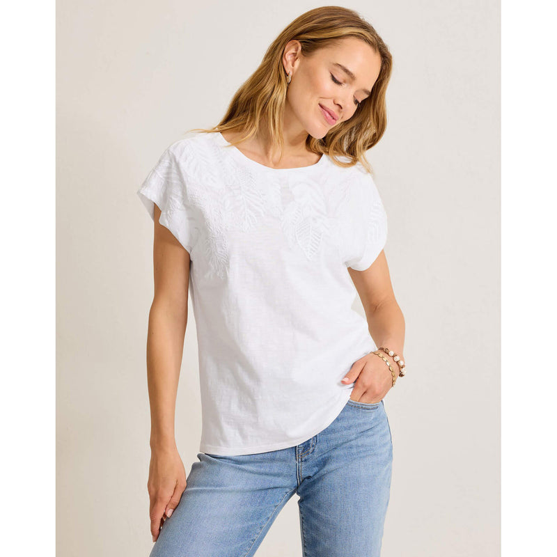 Tommy Bahama Women's IslandZone Piazza Palms Lux T-Shirt - White