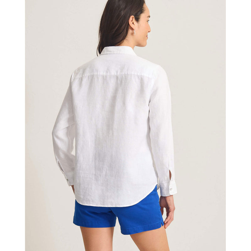 Tommy Bahama Women's Coastalina Relaxed Long Sleeve Linen Top - White