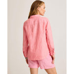 Tommy Bahama Women's Coastalina Relaxed Long Sleeve Linen Top - Strawberry Pink