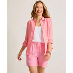 Tommy Bahama Women's Coastalina Relaxed Long Sleeve Linen Top - Strawberry Pink