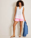 Tommy Bahama Women's Coastalina V-Neck Tie Linen Tank Top - White