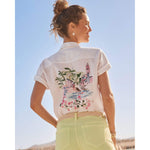 Tommy Bahama Women's Paradiseshore Coastalina Linen Shirt - White