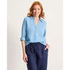 Tommy Bahama Women's Chambray O'Lei Embroidered Popover Top - Light Indigo Wash