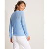 Tommy Bahama Women's Cedar Linen Long Sleeve V-Neck Linen Sweater - Chambray Blue