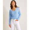 Tommy Bahama Women's Cedar Linen Long Sleeve V-Neck Linen Sweater - Chambray Blue