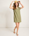Tommy Bahama Women's Two Palms Ss Collared Linen Dress - Dark Fern - FINAL SALE