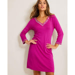 Tommy Bahama Women's Darcy Beaded V-Neck Short Dress - Spring Fuchsia