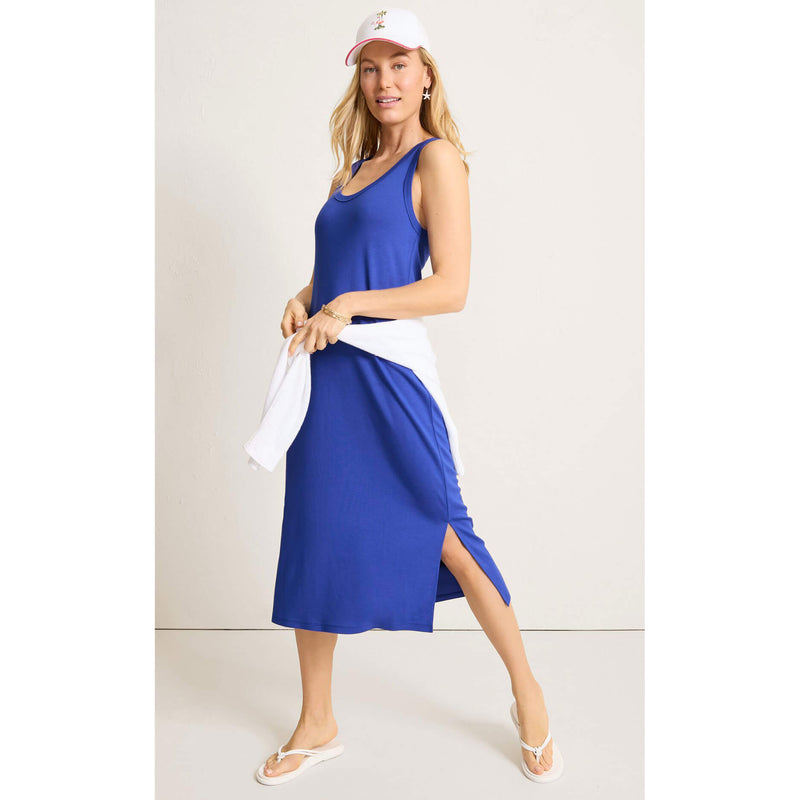 Tommy Bahama Women's Drapey Ponte Sleeveless Midi Dress - Mazarine Blue