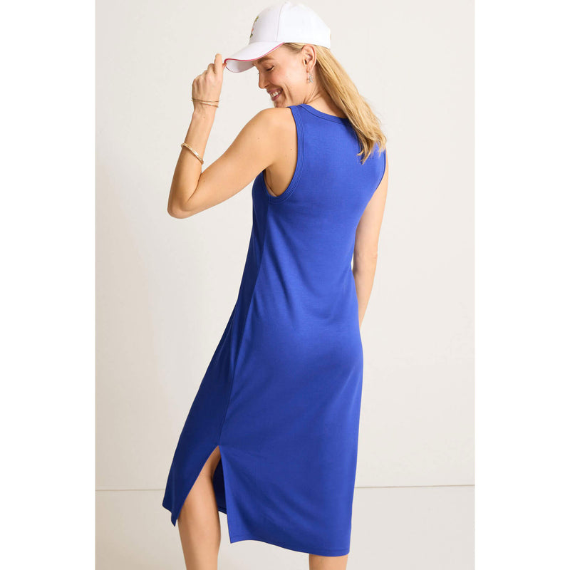 Tommy Bahama Women's Drapey Ponte Sleeveless Midi Dress - Mazarine Blue