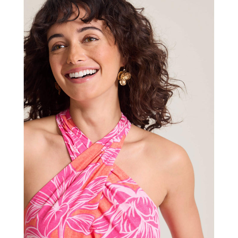 Tommy Bahama Women's Paradiso Petals Sleeveless Maxi Dress - Dark Coral