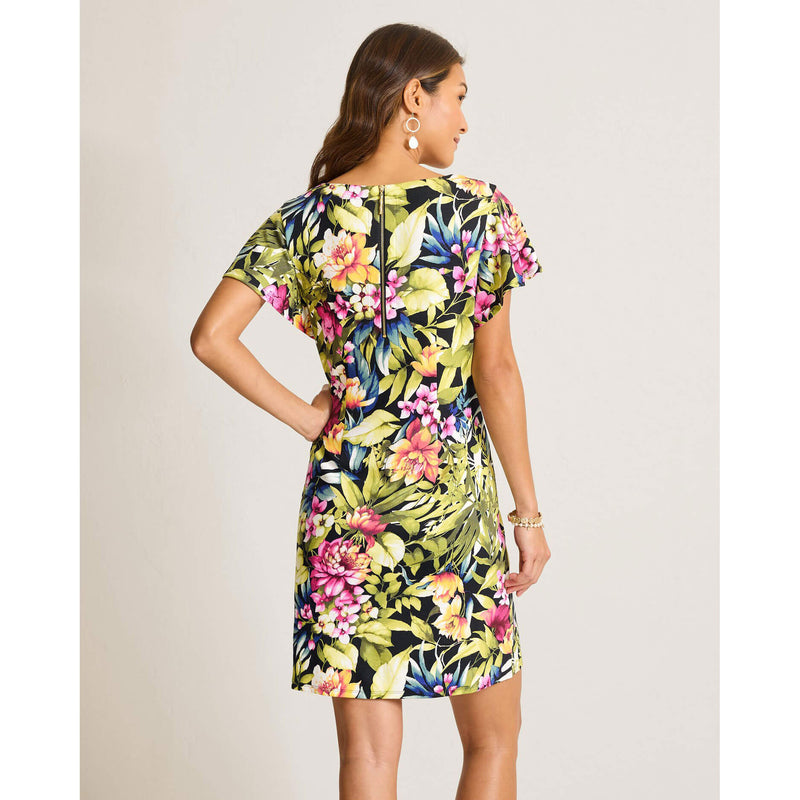 Tommy Bahama Women's Darcy Verde Blooms Short Sleeve Dress - Black