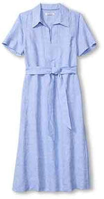 Tommy Bahama Women's Coastalina Popover Midi Linen Dress - Buccaneer Blue - FINAL SALE