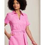 Tommy Bahama Women's Coastalina Popover Midi Linen Dress - Fuchsine - FINAL SALE
