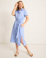 Tommy Bahama Women's Coastalina Popover Midi Linen Dress - Buccaneer Blue - FINAL SALE