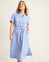 Tommy Bahama Women's Coastalina Popover Midi Linen Dress - Buccaneer Blue - FINAL SALE