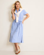 Tommy Bahama Women's Coastalina Popover Midi Linen Dress - Buccaneer Blue - FINAL SALE