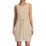 Tommy Bahama Women's Two Palms Embroidered Sleeveless Shift Linen Dress - Natural Linen