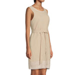 Tommy Bahama Women's Two Palms Embroidered Sleeveless Shift Linen Dress - Natural Linen