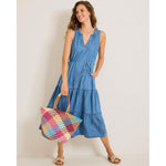 Tommy Bahama Women's Chambray O'Lei Sleeveless Sun Dress - Medium Indigo Wash