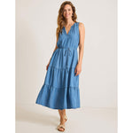 Tommy Bahama Women's Chambray O'Lei Sleeveless Sun Dress - Medium Indigo Wash