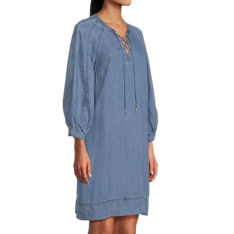Tommy Bahama Women's Chambray O'Lei Lace-Up Dress - Medium Indigo Wash