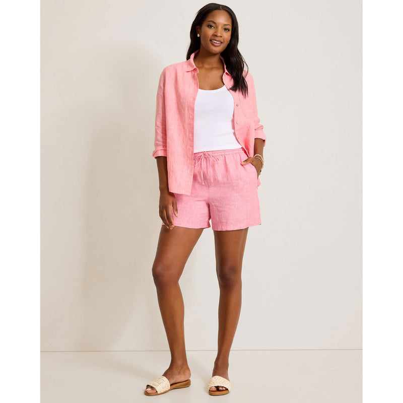 Tommy Bahama Women's 5-Inch Two Palms Easy Linen Shorts - Strawberry Pink