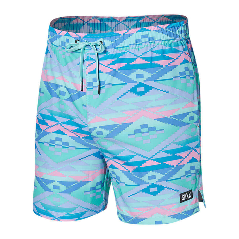 SAXX 5-Inch Oh Buoy 2N1 Volley Geo Gradiant Swim Trunks - Purple - FINAL SALE