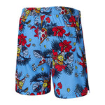 SAXX 5-Inch Oh Buoy 2N1 Volley Hawaiian Pizza Swim Trunks - Sky